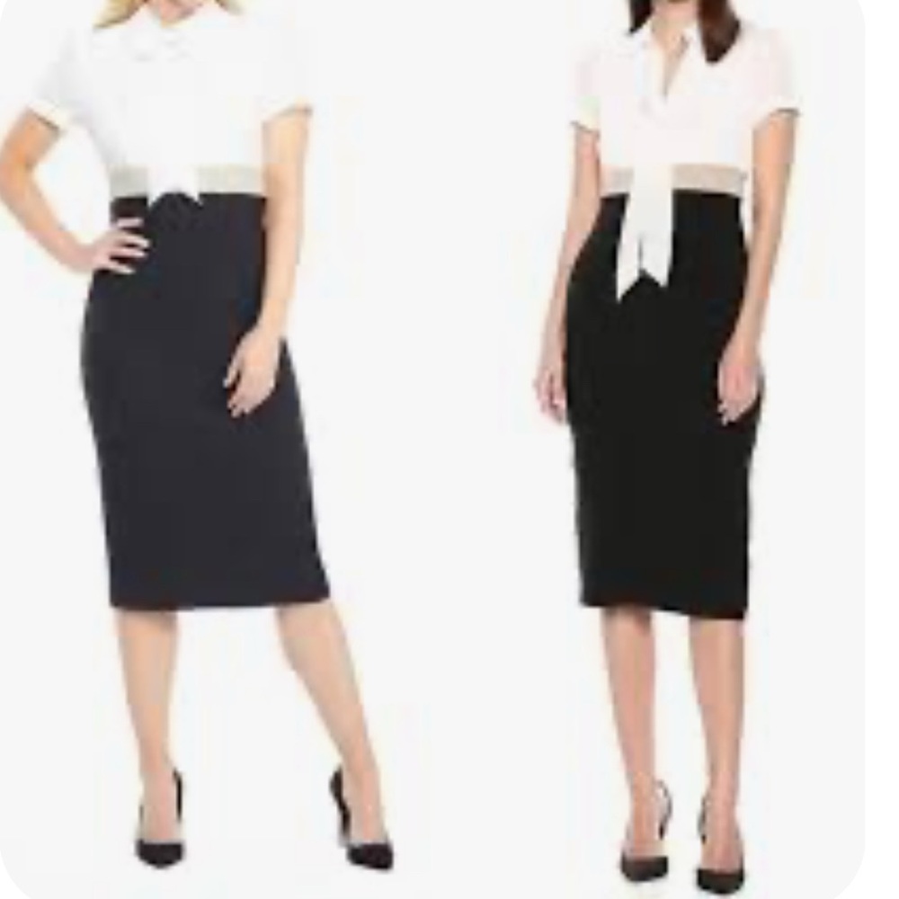 Maggy London Black Midi Pencil Skirt for Work